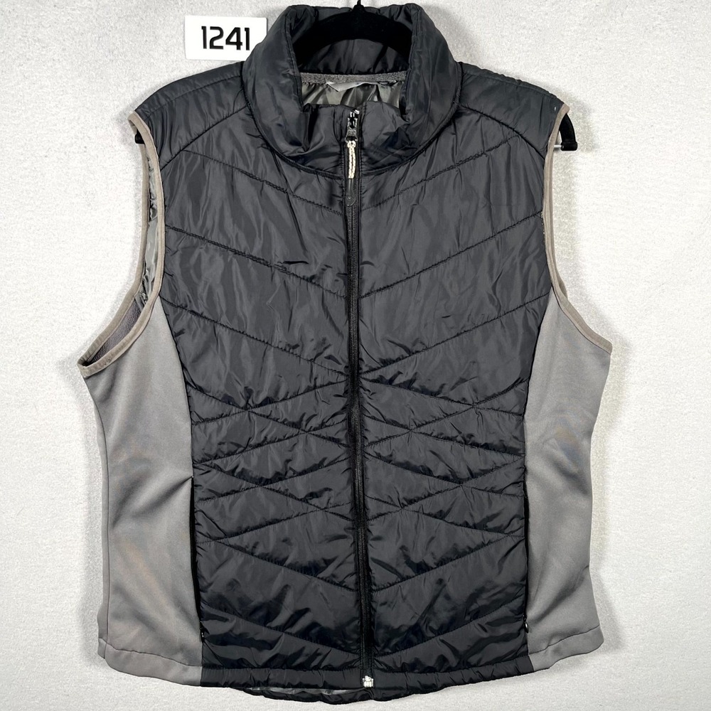 Magellan Outdoors Puffer Vest Womens XL Black Gary Full Zip Mock Neck Sleeveless